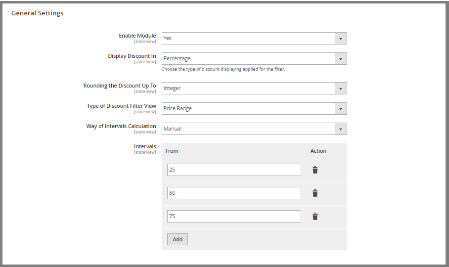 Enable auto price range intervals or set them manually