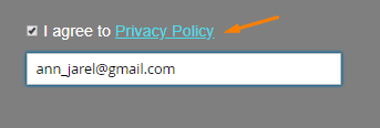 Add checkbox with link label to Privacy Policy 
